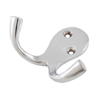 Tradco 4042CP Double Robe Hook Polished Chrome W75-P30mm