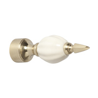 Tradco 4611PB Porcelain Ball Finial 19mm Polished Brass 92x28mm