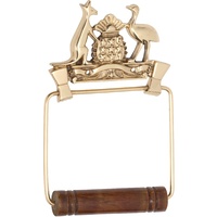 Tradco 4884PB Coat of Arms Toilet Roll Holder Polished Brass 