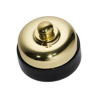 Tradco Porcelain Base LED Dimmer Black / Polished Brass 60mm 5151/250