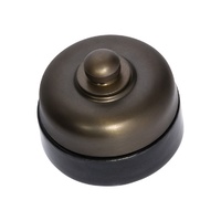 Tradco Porcelain Base LED Dimmer Black / Antique Brass 60mm 5156/250