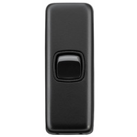 Tradco 5340 1 Gang Flat Plate Rocker Switch Matte Black