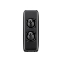Tradco 5351 2 Gang Flat Plate Toggle Switches Matt Black 30x82mm