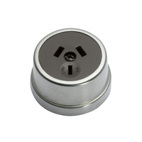 Tradco 5524SC Traditional Socket Satin Chrome Brown 