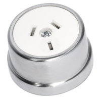 Tradco 5525SC Traditional Socket Satin Chrome White 