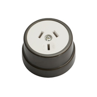 Tradco 5555AB Traditional Socket Antique Brass White 