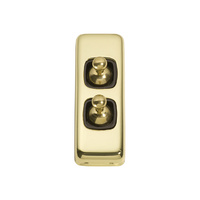 Tradco 5901PB Switch Toggle 2 Gang Polished Brass BR 30x82mm