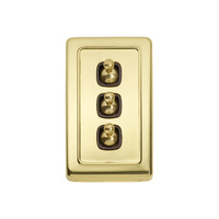 Tradco 5904PB Switch Toggle 3 Gang Polished Brass BR 72x115mm