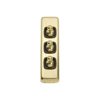Tradco 5906PB Switch Toggle 3 Gang Polished Brass BR 30x108mm