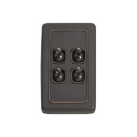 Tradco 5915AC Switch Toggle 4 Gang Antique Copper BR 72x115mm