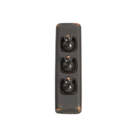 Tradco 5916AC Switch Toggle 3 Gang Antique Copper BR 30x108mm