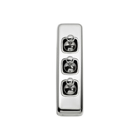 Tradco 5946CP Switch Toggle 3 Gang Polished Chrome WH 30x108mm