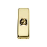 Tradco 5950PB Switch Toggle 1 Gang Polished Brass WH 30x82mm