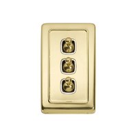 Tradco 5954PB Switch Toggle 3 Gang Polished Brass WH 72x115mm