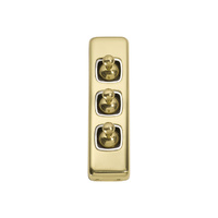 Tradco 5956PB Switch Toggle 3 Gang Polished Brass WH 30x108mm