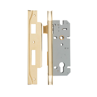 Iver 85mm Rebated Euro Mortice Lock 45mm Polished Brass 6028