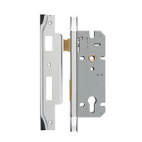 Iver 85mm Rebated Euro Mortice Lock 45mm Polished Chrome 6052