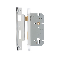 Iver 85mm Rebated Euro Mortice Lock 60mm Polished Chrome 6053