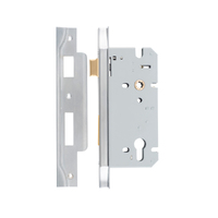Iver 85mm Rebated Euro Mortice Lock 60mm Brushed Chrome 6061