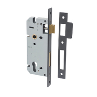 Iver 85mm Backset Euro Mortice Lock 45mm Backset Matt Black 6066