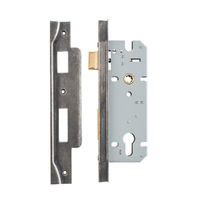 Iver 85mm Rebated Euro Mortice Lock Distressed Nickel 45mm Backset 6084