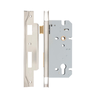 Iver 85mm Rebated Euro Mortice Lock 60mm Satin Nickel 6101