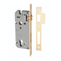 Iver Euro Roller Mortice Lock 45mm Brushed Brass 6110