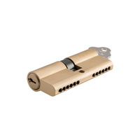 Tradco Euro Cylinder C4 Key Lock 6 Pin Key/Key Satin Brass 6132