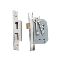 Tradco Rebated 5 Lever Mortice Lock Satin Nickel 57mm 6173