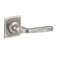 Tradco Menton Door Lever Handle on Square Rose 60mm Rumbled Nickel 6356