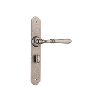 Tradco Reims Lever on Long Backplate Privacy Rumbled Nickel 6357P