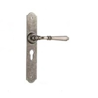 Tradco Reims Lever on Long Backplate Lock Rumbled Nickel 6358