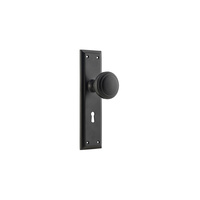 Tradco Milton Knob on Long Backplate Lock Matt Black 6451