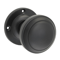 Tradco Milton Door Knob on Rose 57mm Matt Black 6453