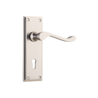 Tradco Camden Lever Handle on Rectangular Backplate Lock Satin Nickel 6556