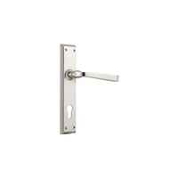 Tradco Menton Lever on Long Backplate Euro 85mm Satin Nickel 6557E85