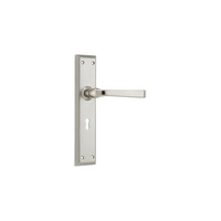 Tradco Menton Door Lever Handle on Long Backplate Lock Satin Nickel 6558