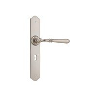 Tradco Reims Lever Handle on Long Backplate Lock Satin Nickel 6561