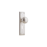 Restocking Soon: ETA End May - Tradco Milton Knob on Long Backplate Lock Satin Nickel 6567