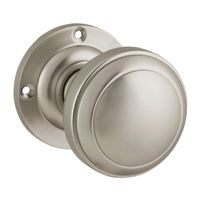 Tradco Milton Door Knob on Rose 57mm Satin Nickel 6569