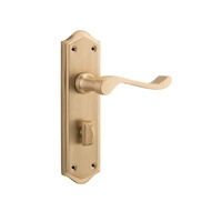 Tradco Henley Lever Handle on Shouldered Backplate Privacy Satin Brass 6633P