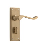 Tradco Camden Lever Handle on Rectangular Backplate Privacy Satin Brass 6635P