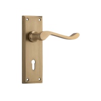 Tradco Camden Lever Handle on Rectangular Backplate Lock Satin Brass 6636