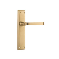 Tradco Menton Door Lever Handle on Long Backplate Passage Satin Brass 6637