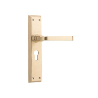 Tradco Menton Lever on Long Backplate Euro Satin Brass 6637E