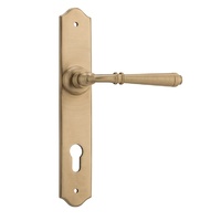 Tradco Reims Lever on Long Backplate Euro 85mm Satin Brass 6640E85