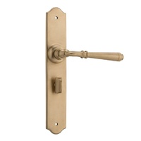 Tradco Reims Lever on Long Backplate Privacy Satin Brass 6640P