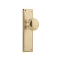 Tradco Milton Knob on Long Backplate Passage Satin Brass 6646