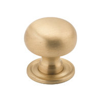 Restocking Soon: ETA Mid June - Tradco Cupboard Knob Sheet Brass Satin Brass 25mm x 27mm