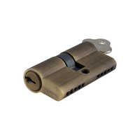 Tradco Dual Function 5 Pin Key/Key Euro Cylinder Antique Brass 80mm 8571